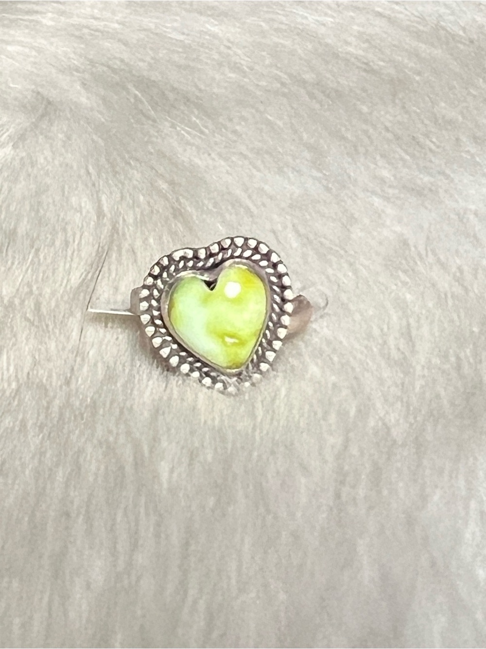 Sterling silver palomino heart adjustable ring